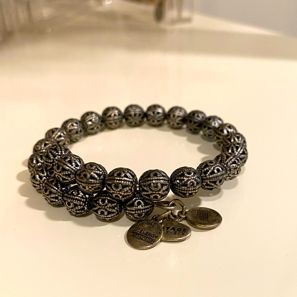Alex and Ani beaded bracelet, graphite color